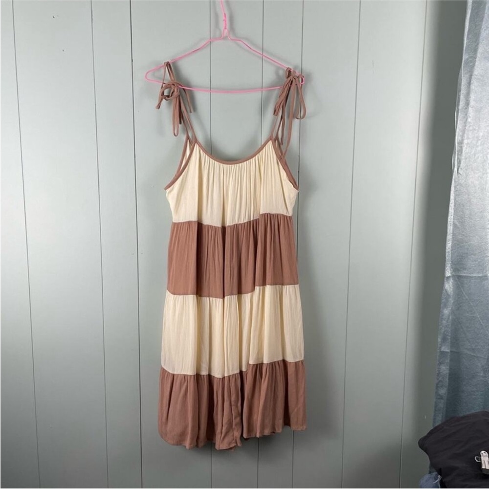 PeachLoveCalifornia tiered colorblock dress